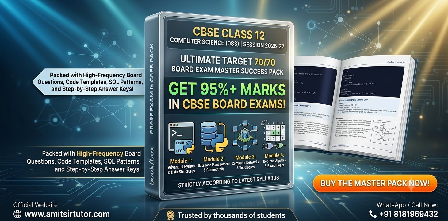 CBSE Class 12 Computer Science 083 Ultimate Target 70/70 Board Exam Master Success Pack
